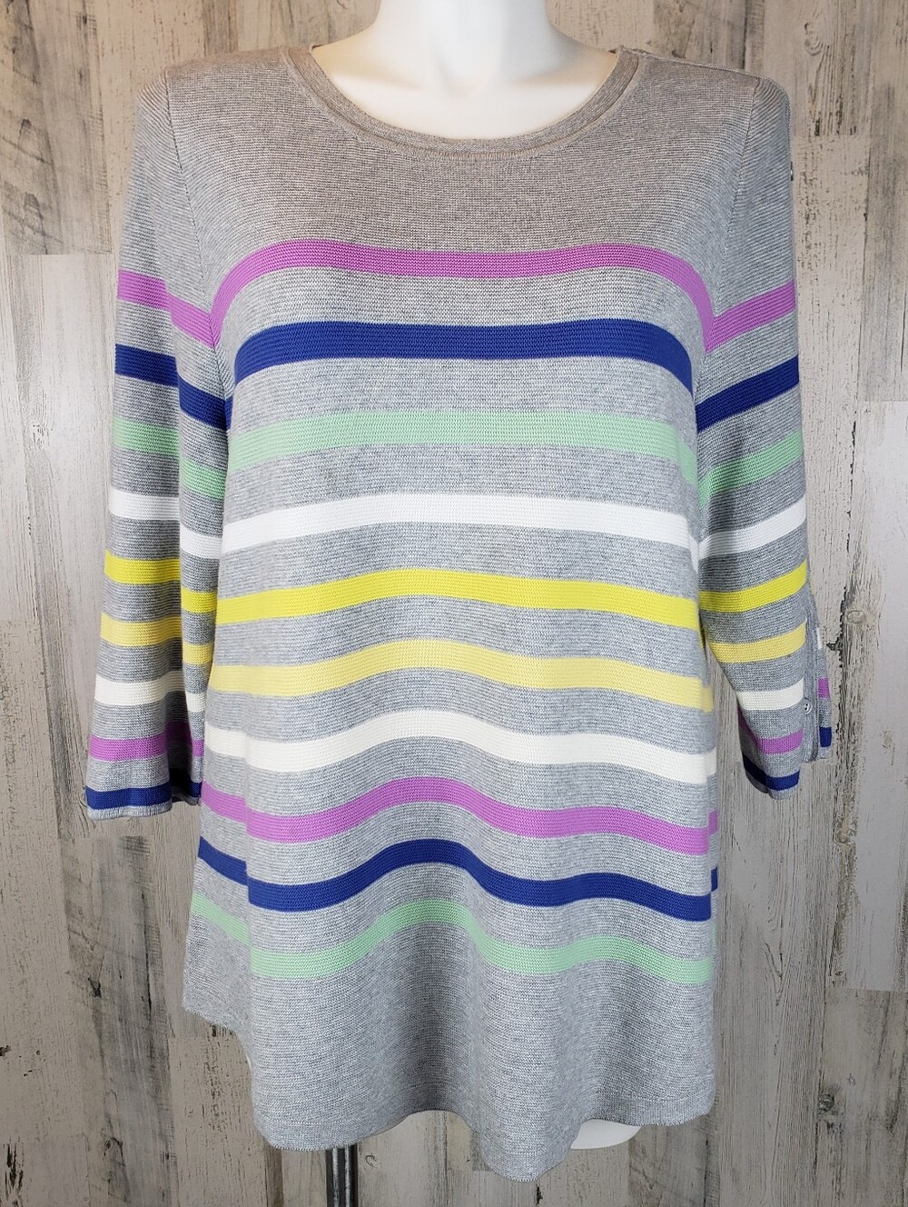 Talbots Plus Light Gray Knit Sweater Size 2X